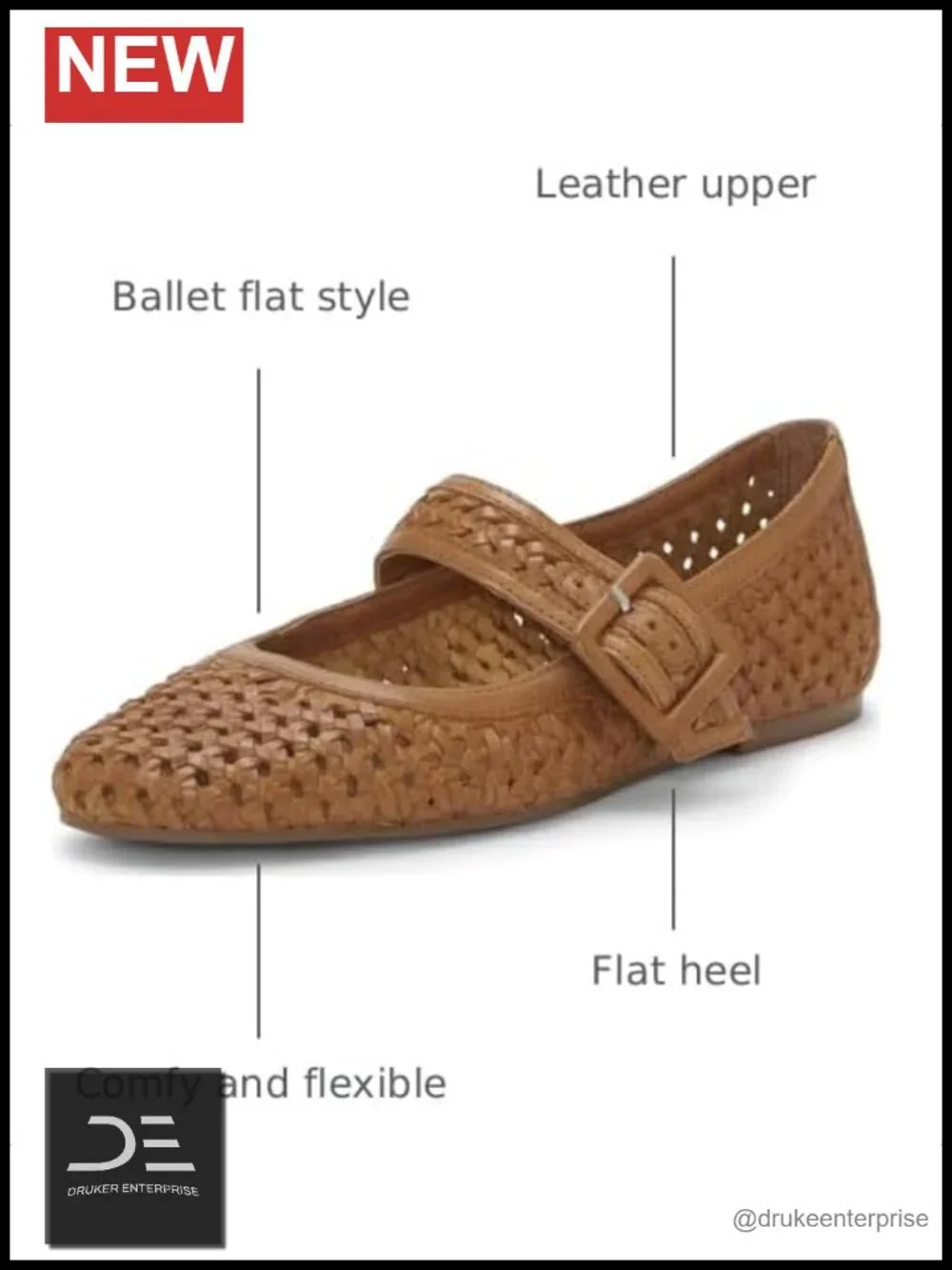 Lucky Brand Women's Millit Leather Mary Jane Flat Buckle Slip On